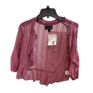 Connected Apparel Pink Lace Bolero Shrug Size 8P - Women's Cardigan